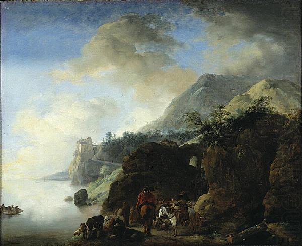 Philips Wouwerman Travelers Awaiting a Ferry china oil painting image